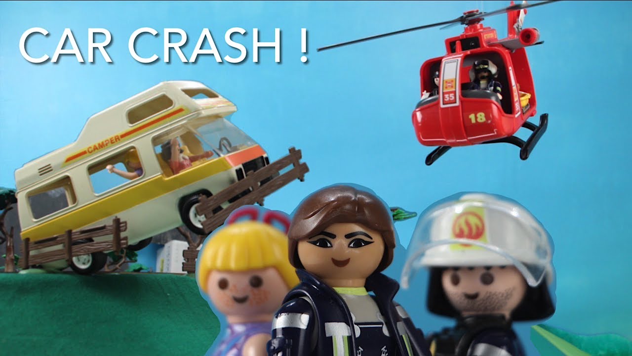 JUSTICE FAMILY 7 : Car Crash (Playmobil Fireman / Pompiers / Feuerwehr / Bomberos)