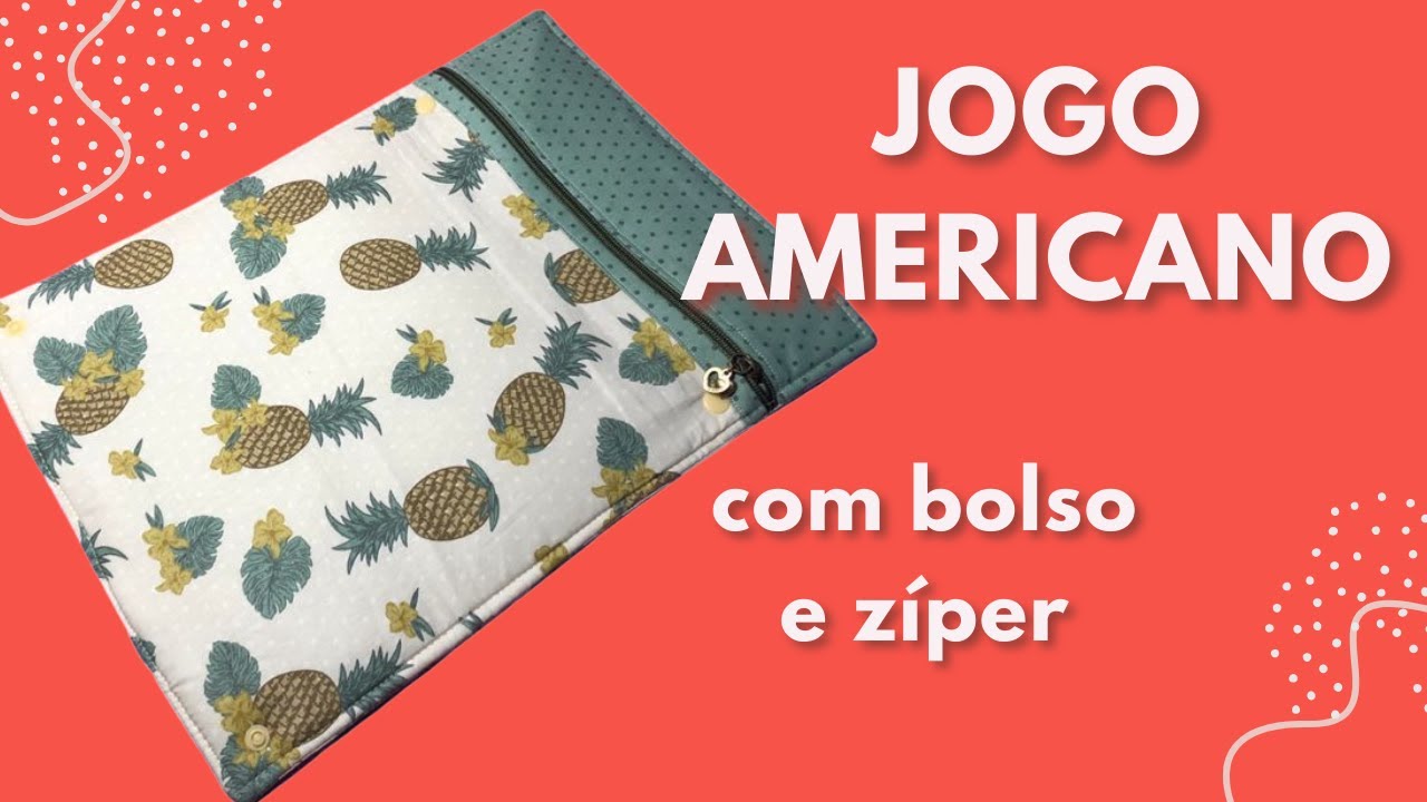 Jogo Americano com zíper porta talheres - Ideal para levar para o trabalho - Passo a Passo
