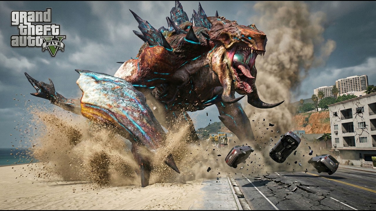 GTA 5 - Mega Kaiju Attack The City (PACIFIC RIM) | Kong Scripts