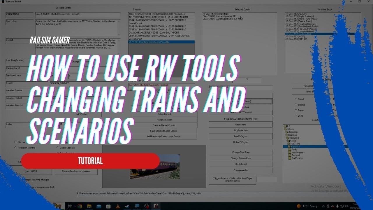 How to change trains in RW Tools - Train Simulator Classic