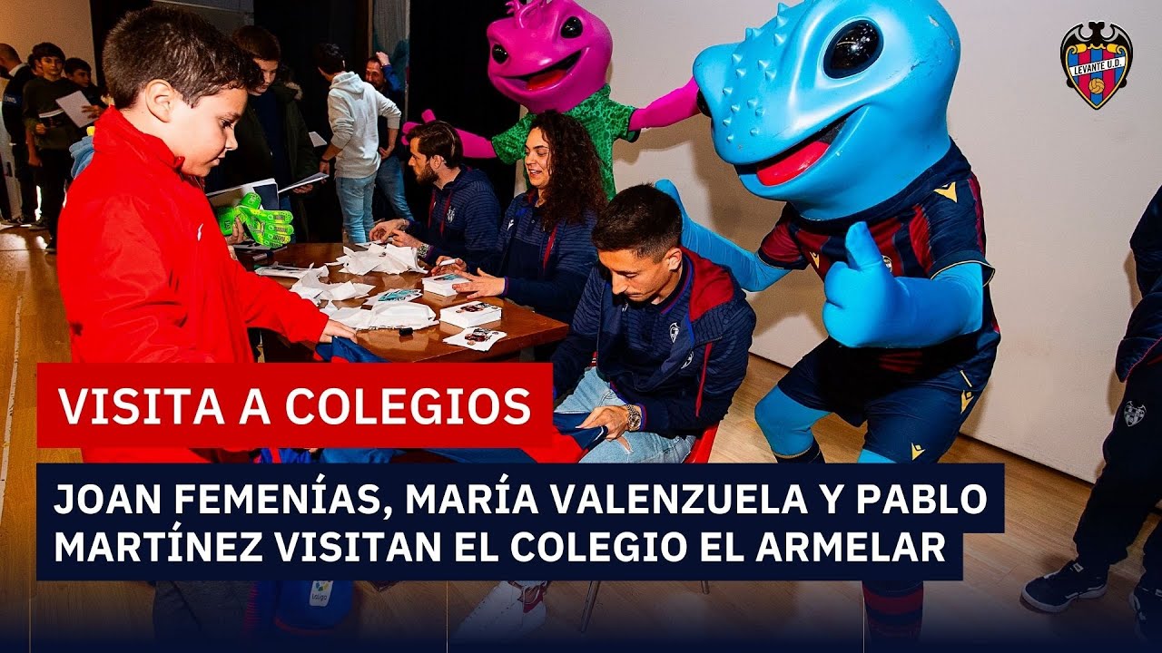 Joan Femenías, María Valenzuela y Pablo Martínez visitan el Colegio El Armelar
