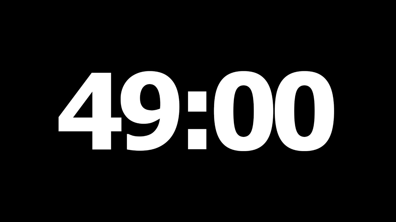 49 Minute Countdown Timer | Study | Focus | No Music