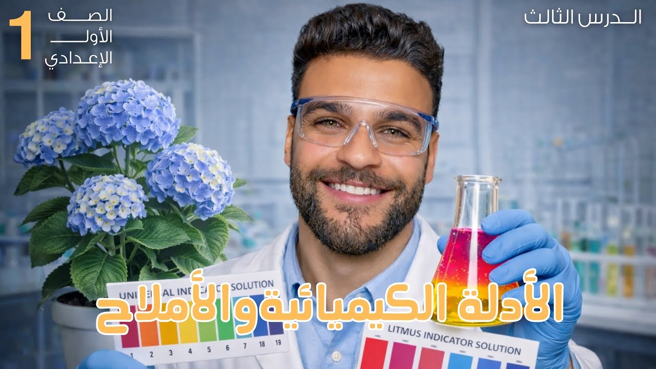 4- الأدلة الكيميائية والأملاح علوم اولى إعدادي
