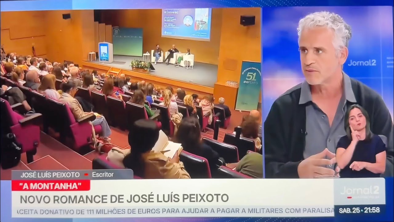 Entrevista sobre A Montanha, José Luis Peixoto, no  Jornal 2, RTP