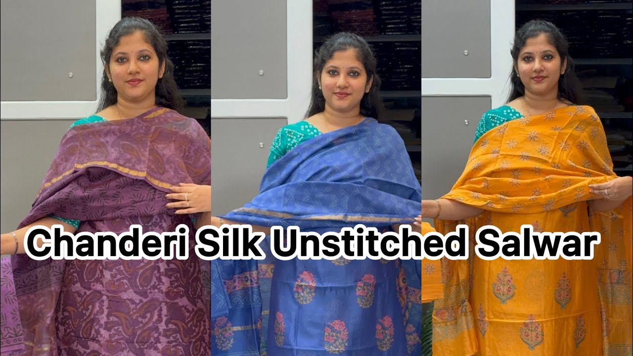 Chanderi Silk Unstitched Salwar Suits@Eza_fabz