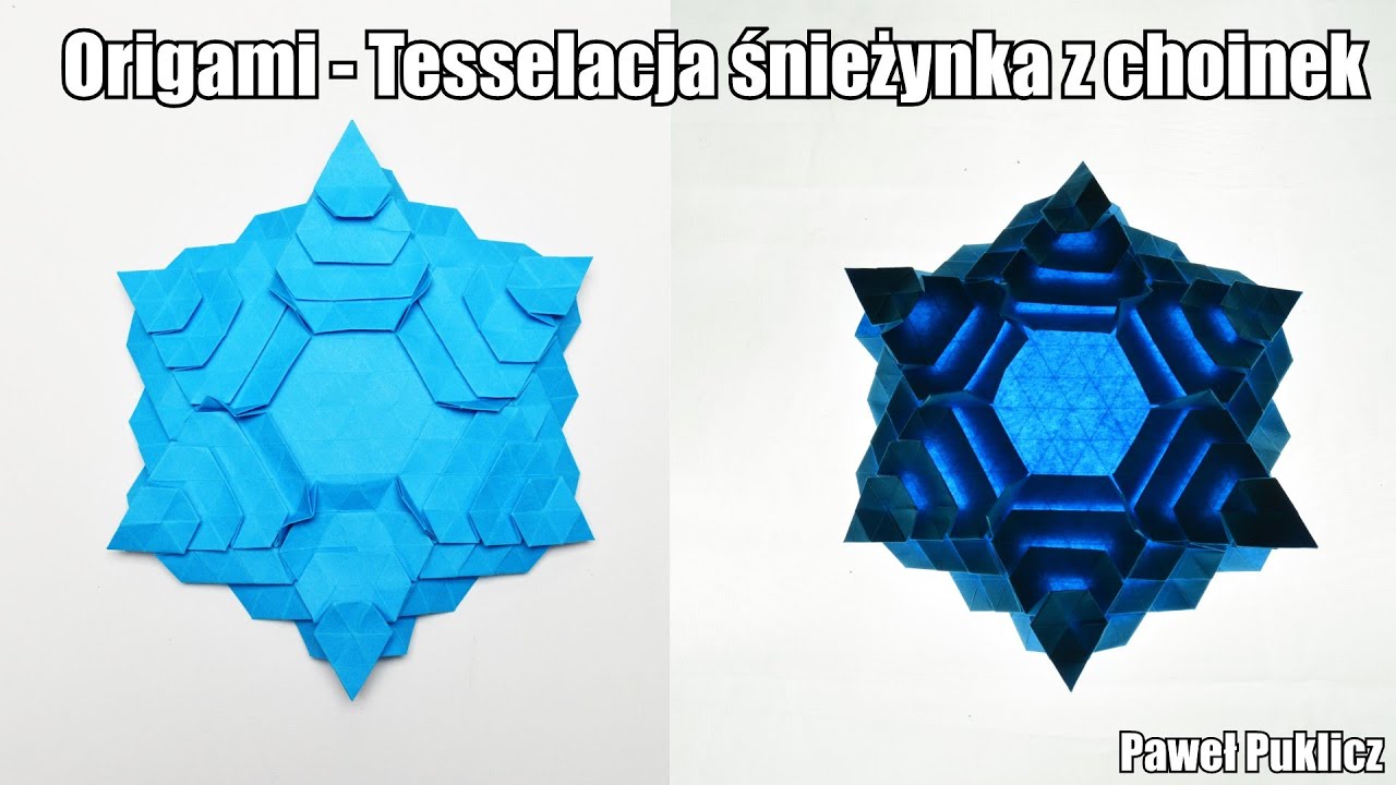 Origami - Tesselacja śnieżynka z choinek (Paweł Puklicz)