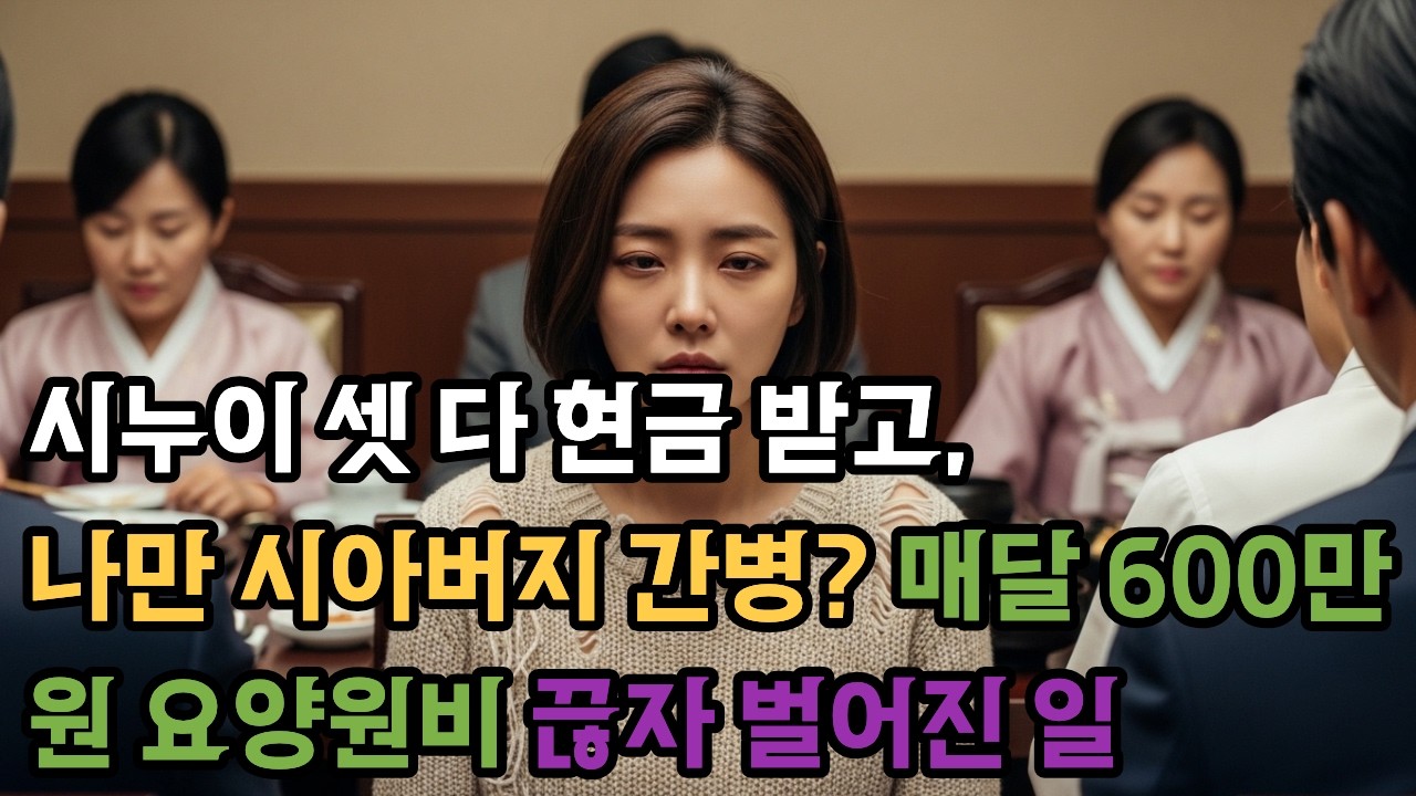 시누이 셋 다 현금 받고, 나만 시아버지 간병? 매달 600만원 요양원비 끊자 벌어진 일