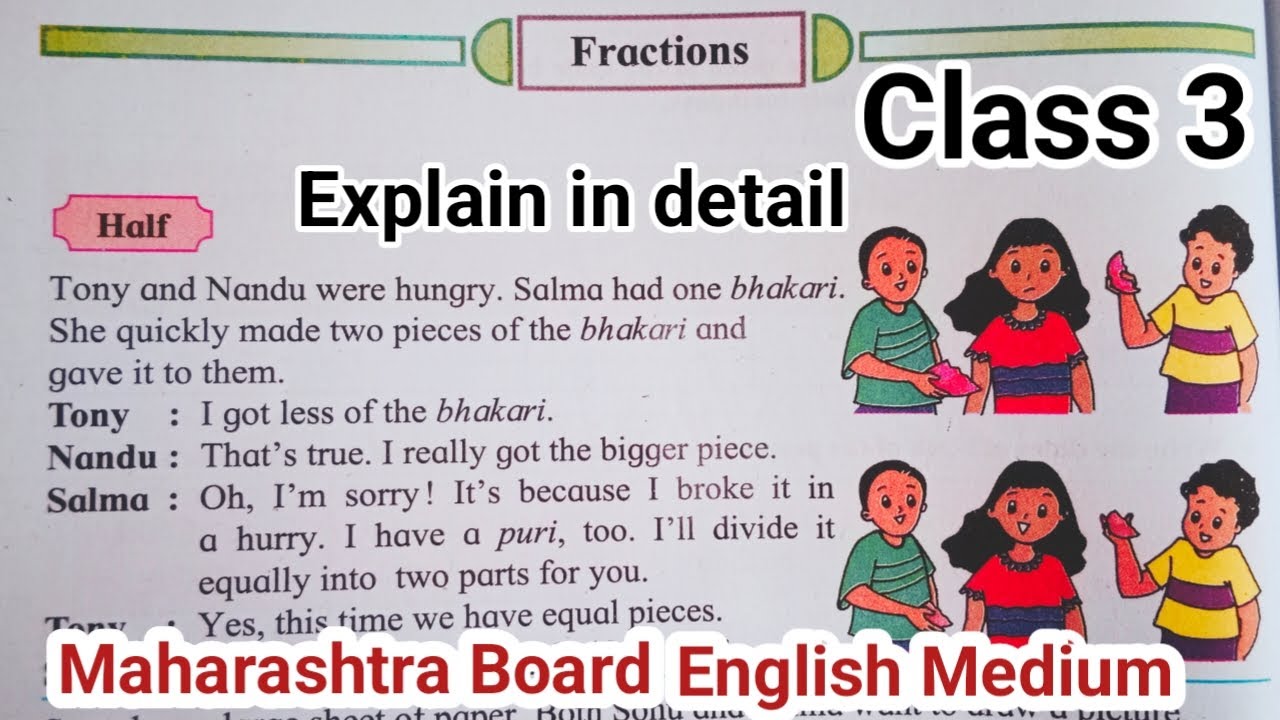 Fractions | Class 3 | Explain in detail | Maharashtra Board | English Medium | Maharashtra Board | 