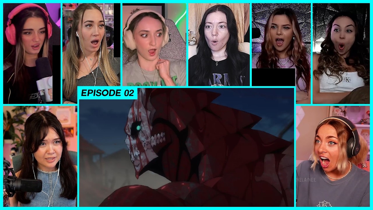 [GIRLS REACT] Kafka's First Kaiju Kill | Kaiju No. 8 Ep 2 Girl Reaction Mashup