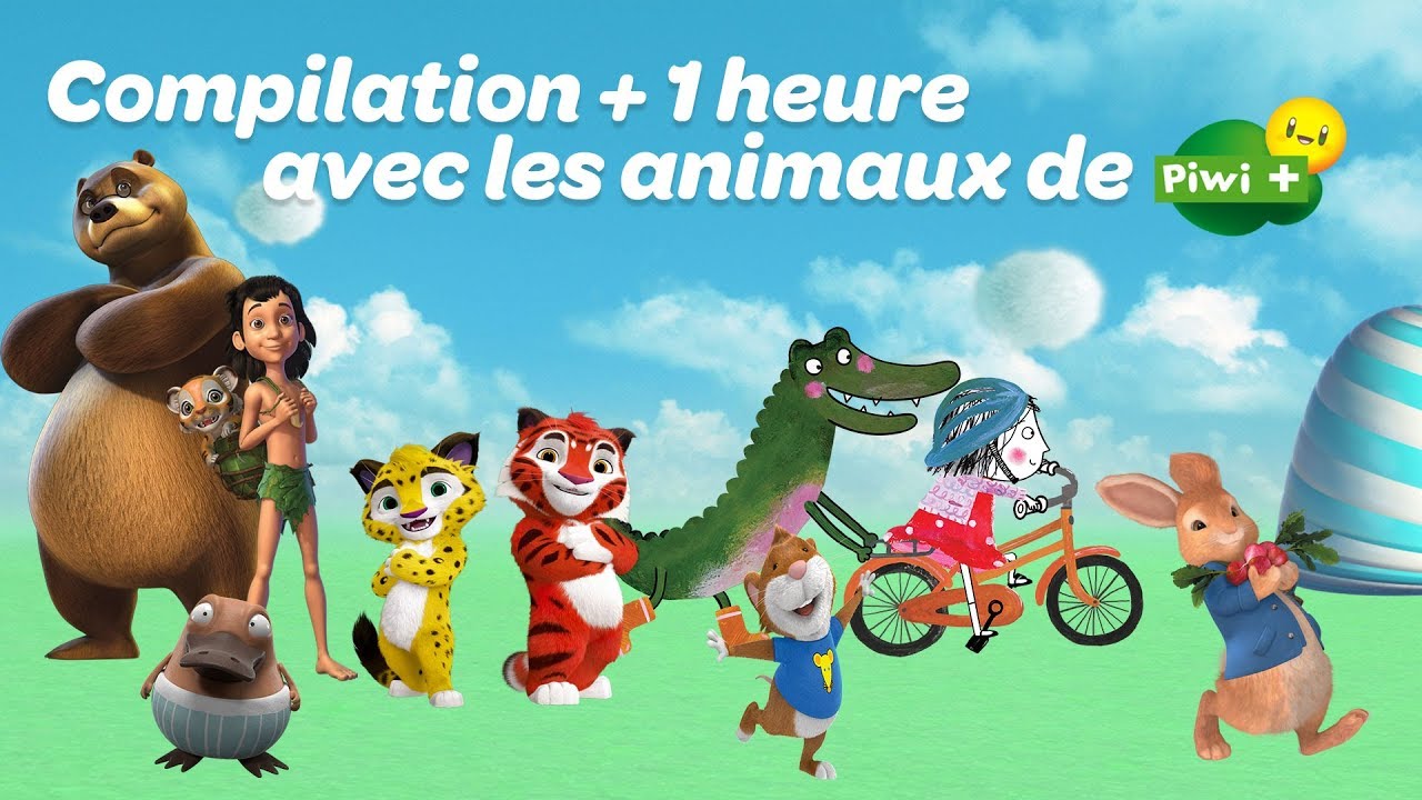 COMPILATION dessins animés : 1h  avec Le livre de la jungle, Léo et Tig, Pierre Lapin, Tip