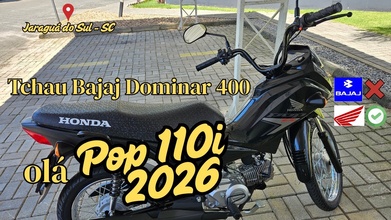🏁 De Dominar 400 pra Honda Pop 110i 0km! Primeiro Passeio Após Retirar na KG Motos 🚀
