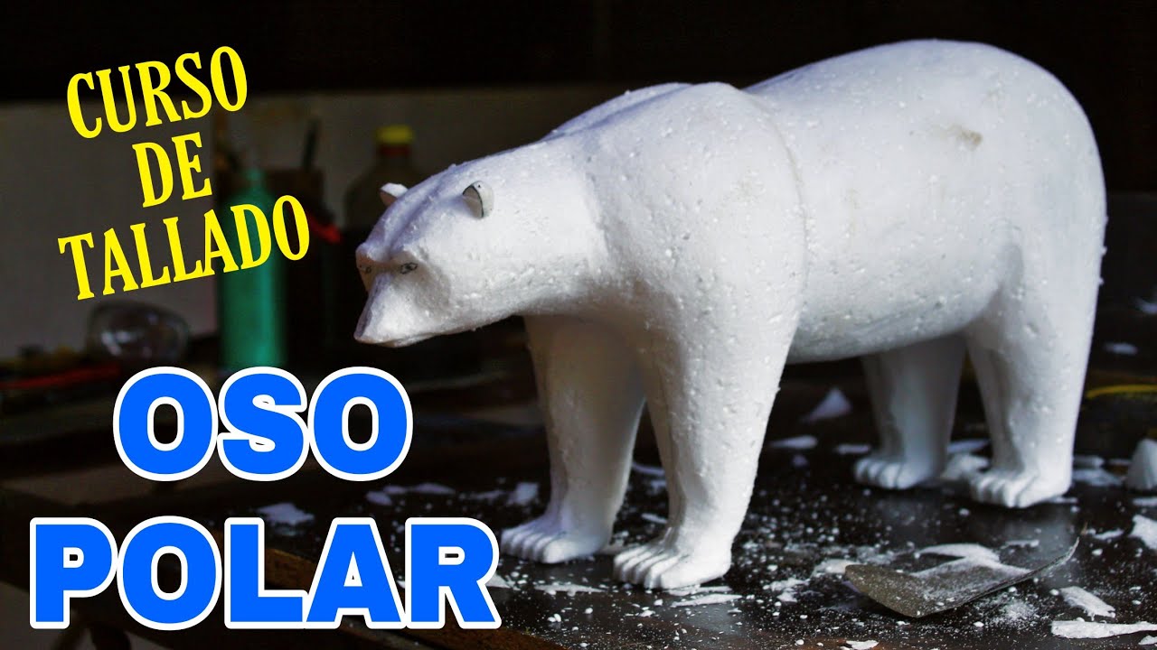 Cómo hacer un OSO POLAR en icopor, telgopor poliestireno, unicel, animé.