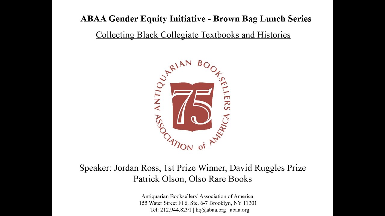 Jordan Ross: Collecting Black Collegiate Textbooks and Histories