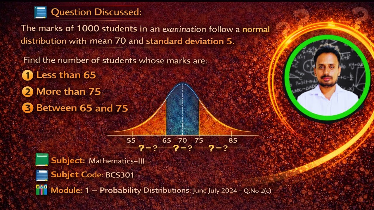 Normal Distribution | Find Mean and Variance from Given Percentages | VTU
