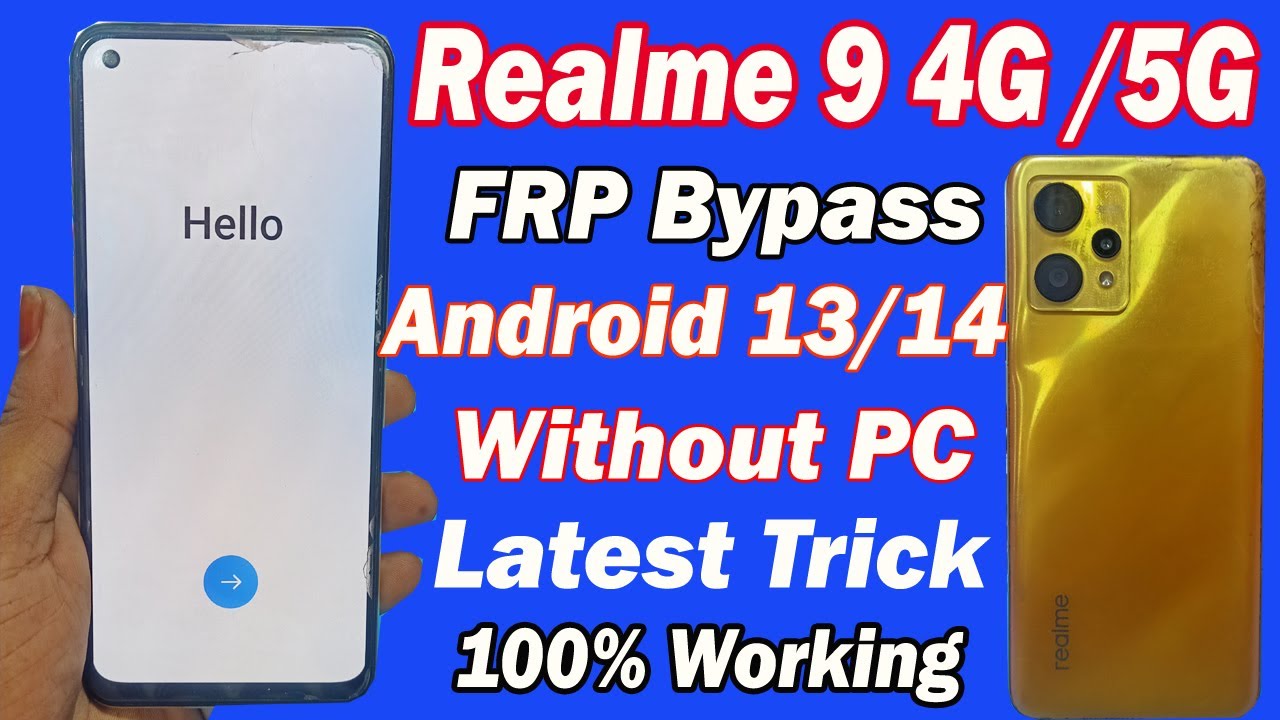 Realme 9 4G Frp bypass Android 13/14 | Rmx 3521 Google Account Unlock Remove | Realme 9 Pro Bypass