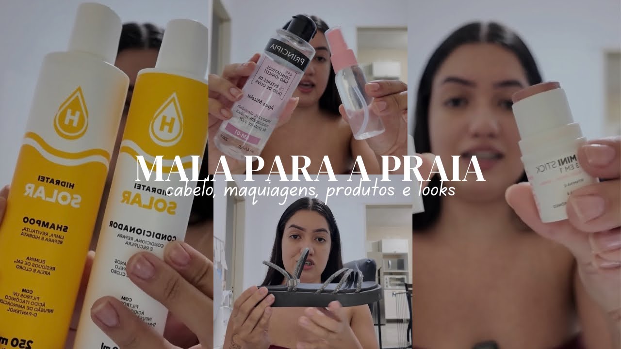 ARRUMANDO A MALA PARA A PRAIA 🌊☀️ | O que eu levo de roupas, makes e produtos de cabelo