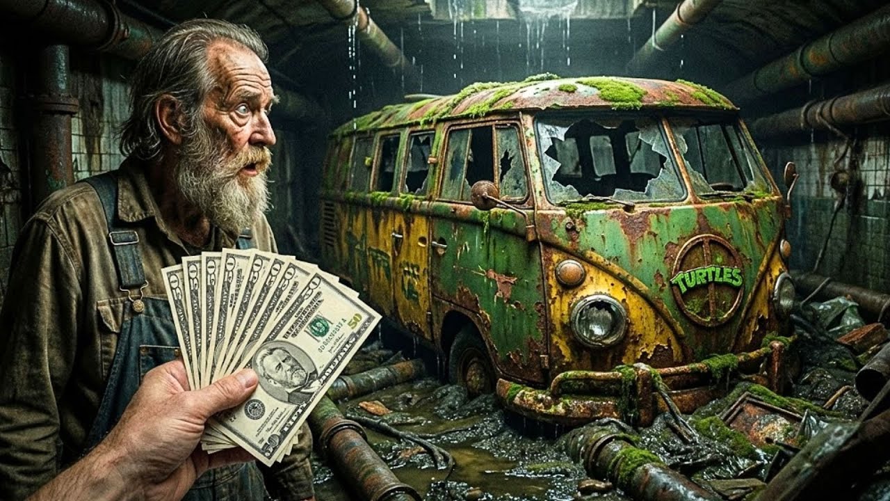 Restoring a Completely DESTROYED Ninja Turtles Party Wagon $50 Sewer Find | FULL ASMR