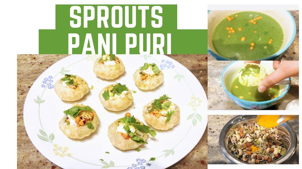 Mixed Sprouts panipuri/Healthy sprouts panipuri/How to make panipuri