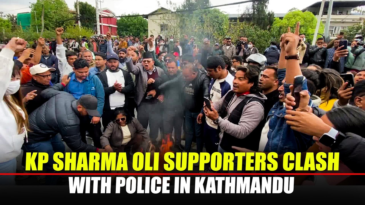 Supporters of former Nepal PM KP Sharma Oli protest against his arrest |Police Protesters Clash