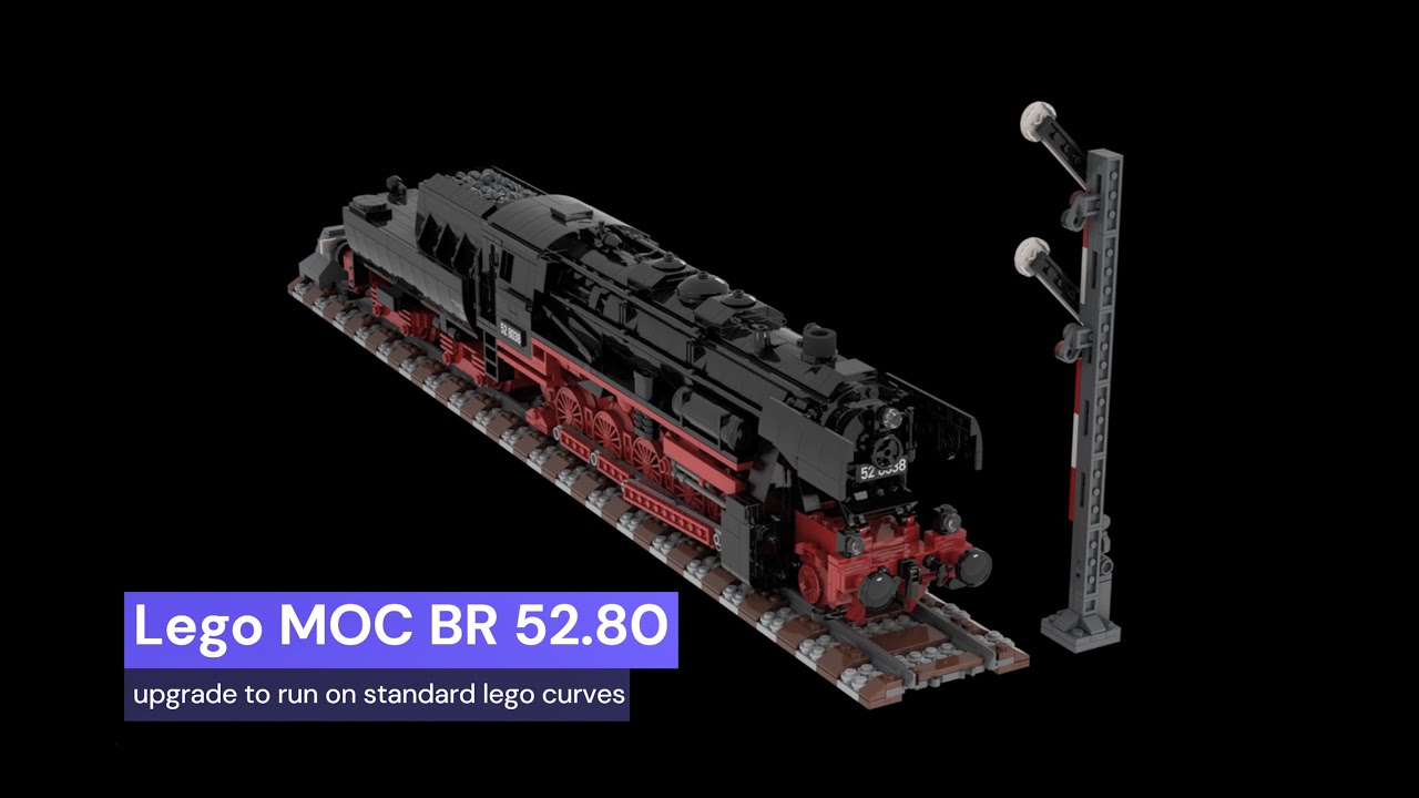 How to Lego MOC BR52 - modify exposition model to run on standard track