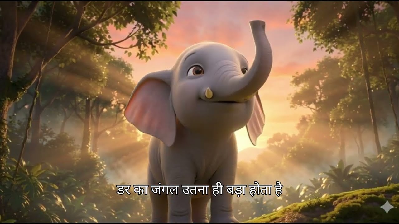 जब छोटा हाथी जंगल में अकेला रह गया🐘✨ | CHOTA HATHI | HINDI KAHANI ❤️✨😊 #cartoon #moralstory #hindi