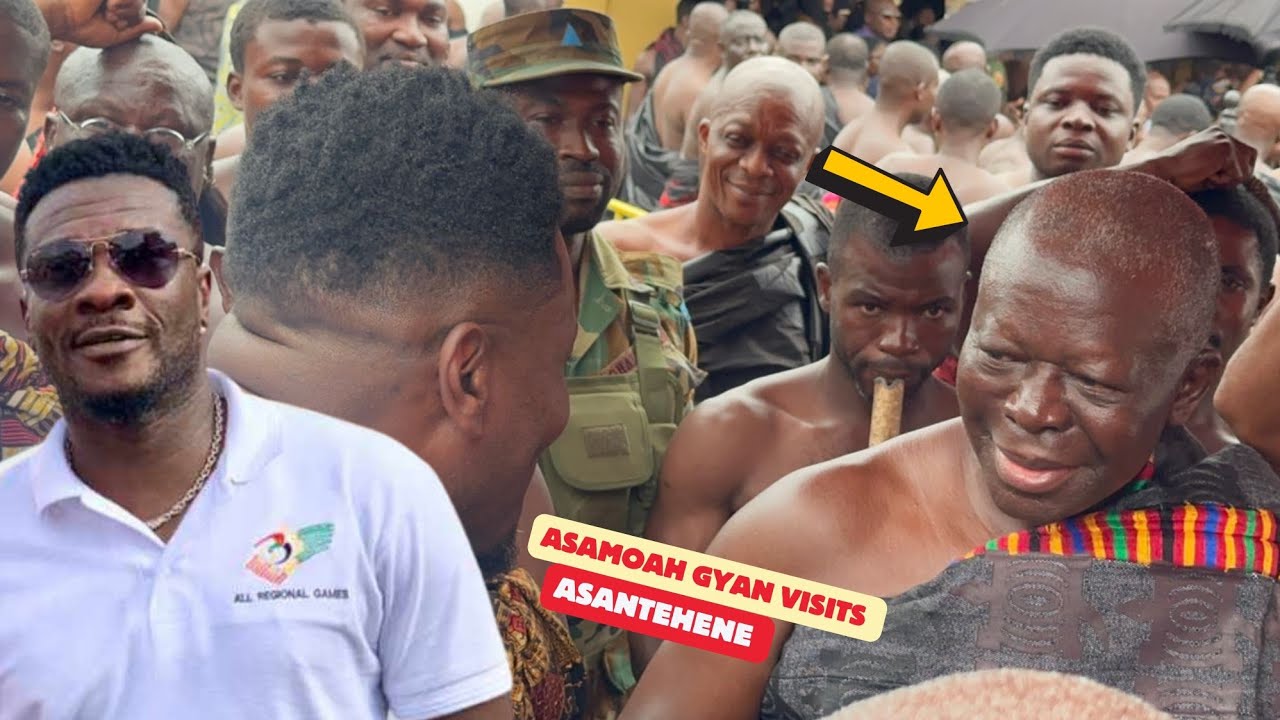 Wow! Asamoah Gyan Visits Asantehene Ahead Of His Regional Games In Kumasi