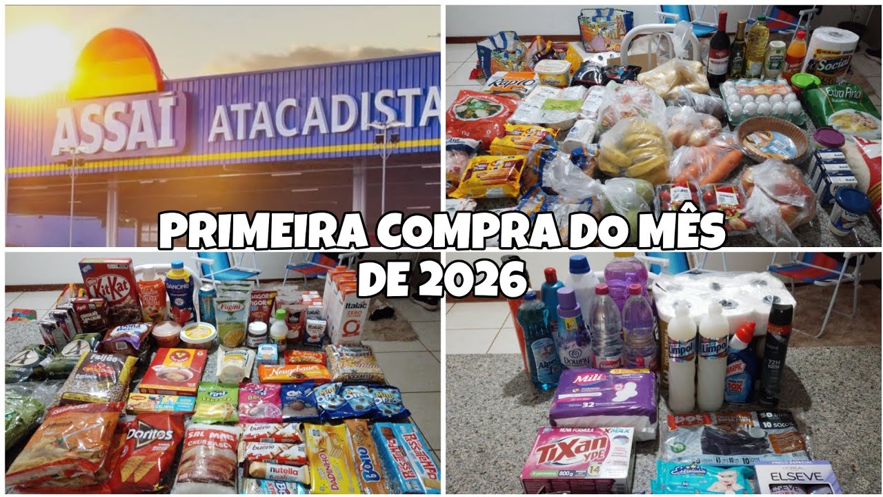 COMPRAS DO MÊS DE JANEIRO DE 2026 NO ASSAÍ ATACADISTA DE MARINGÁ 