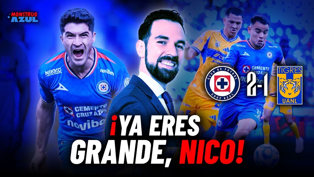 Cruz Azul derrota 2-1 a Tigres en el Cuauhtémoc con gol de Ibáñez a su ex equipo