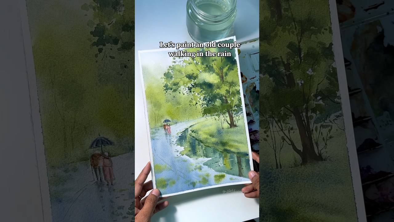 Painting a lovely rainy day #watercolorpainting #watercolor #painting #artoftheday