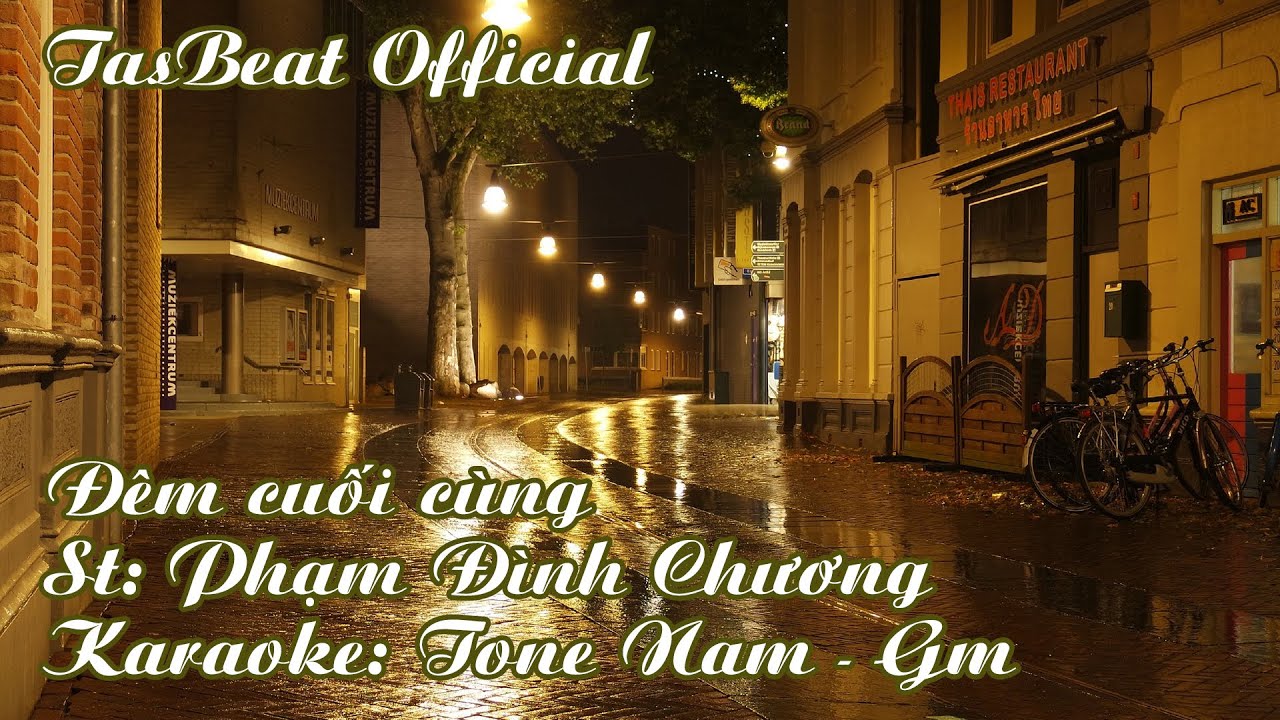 Karaoke Đêm Cuối Cùng - Tone Nam | TAS BEAT