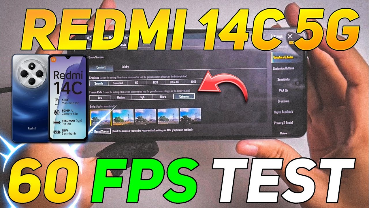 REDMI 14C 5G PUBG 60 FPS TEST | SNAPDRAGON PROCESSOR 🥵🤤