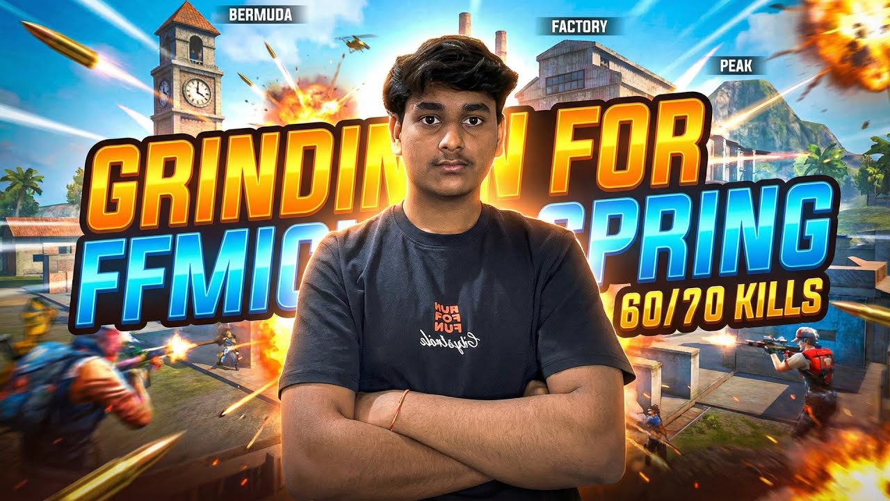GRINDING FOR FFMIC SPRING☠️ TRYING TO DO 60+ KILLS  || FREE FIRE MAX🔥
