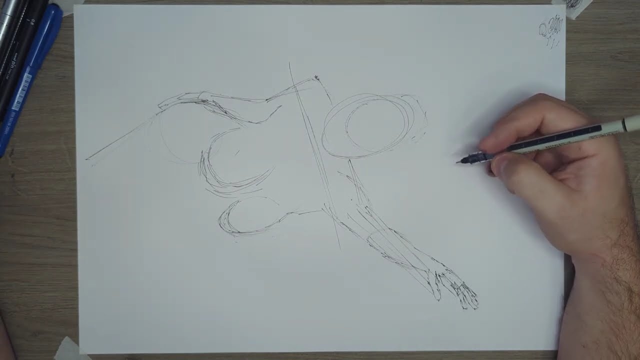 [RealTime] Sketchbook Session: Drawing a Figure on the Pier - Long Video