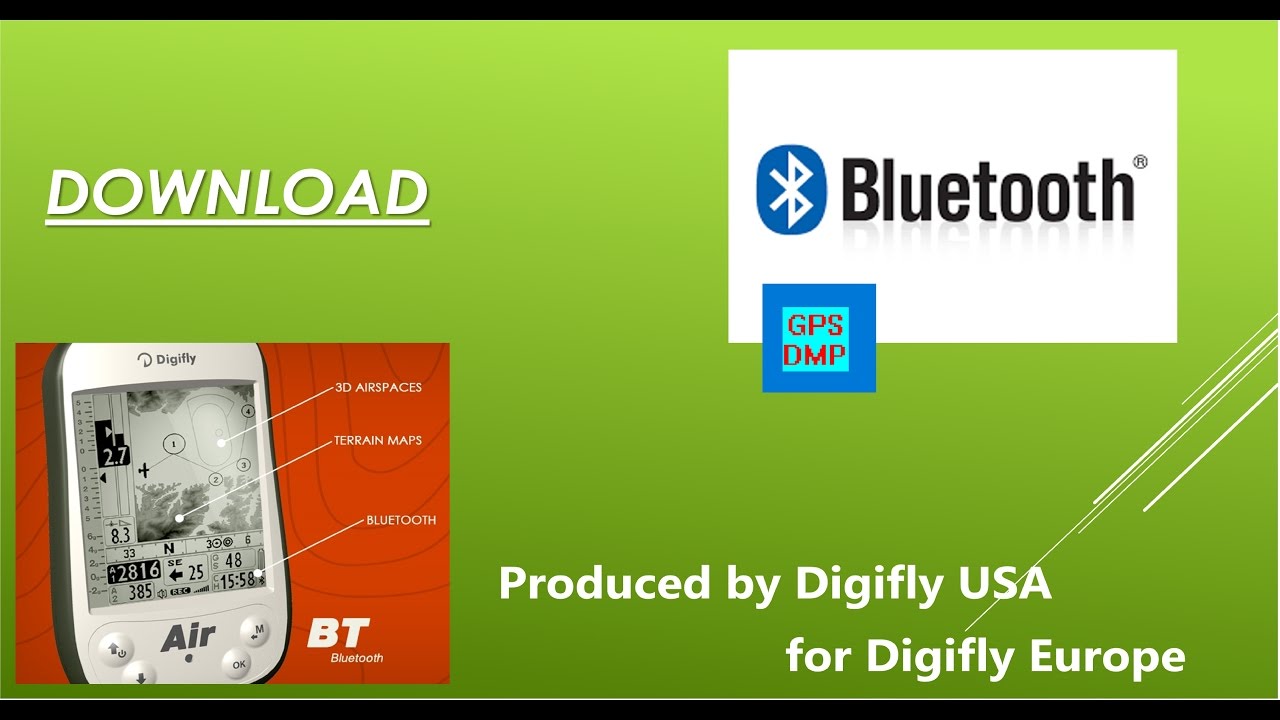 Digifly AIR BT: Download via Bluetooth to External Device Using GpsDump