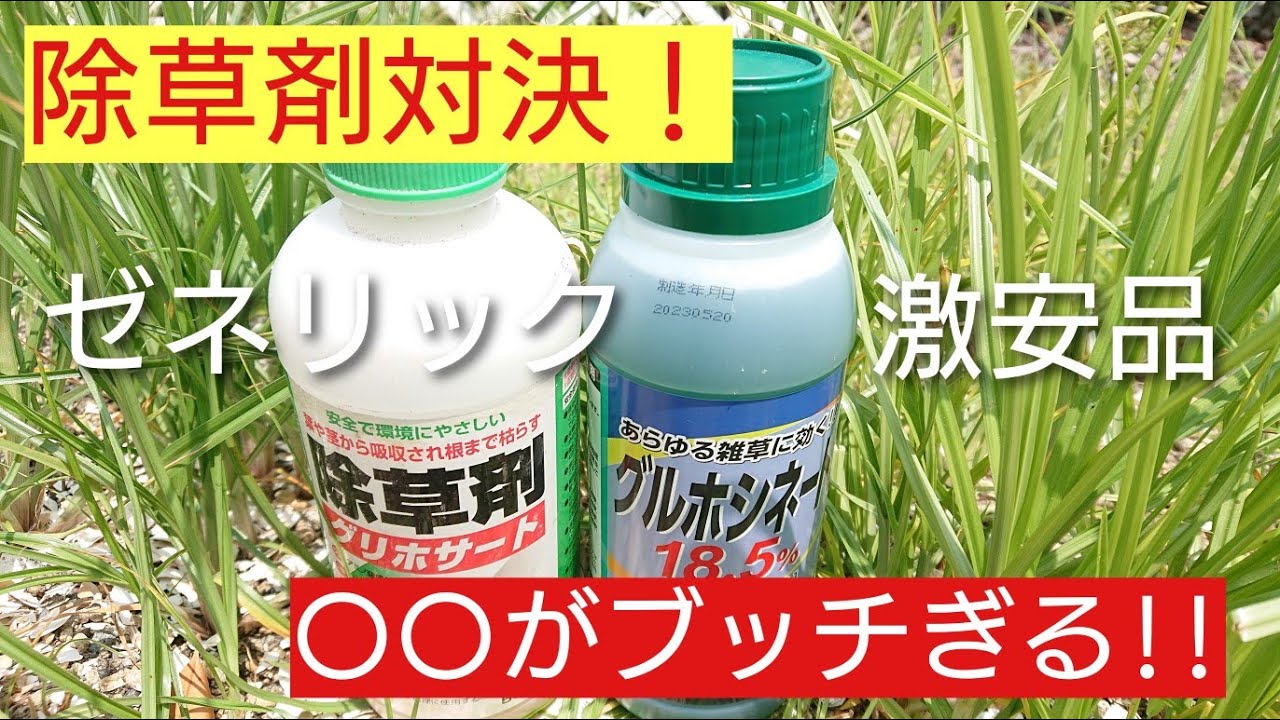 除草比較！グリホサートvsグルホシネート　ゼネリック除草剤　ラウンドアップ　バスタ