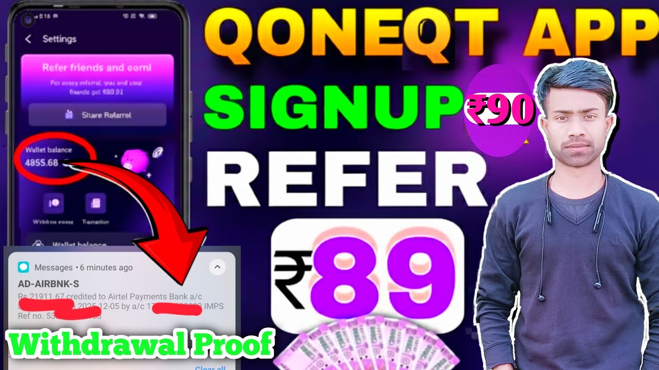 Qoneqt Refer And Earn ₹180 | Qoneqt App Withdrawal Proof | Qoneqt App Real Or Fake Review 
