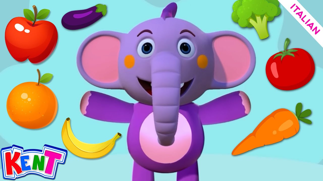 Kent l'elefante Italiano | Impara frutta e verdura con Kent | Cartoni Animati Per bambini