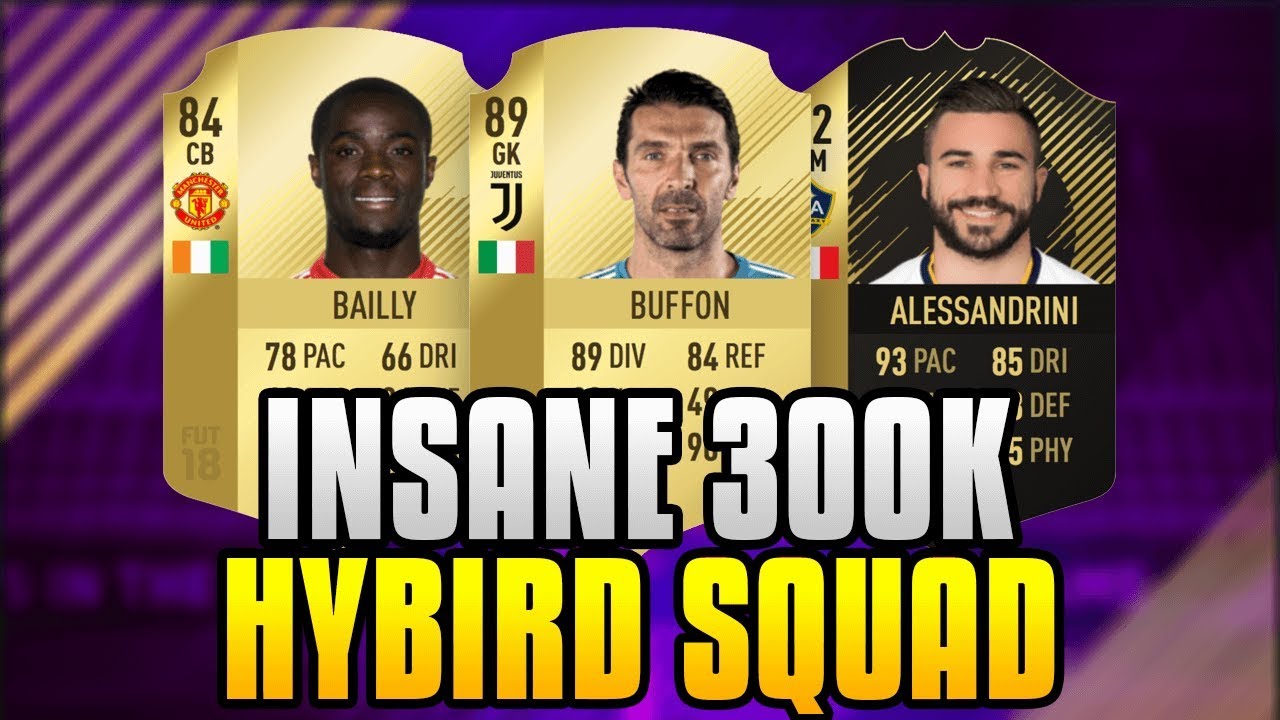 INSANE 300K HYBRID SQUAD!!!FT 89+ RATED PLAYERS!!!-FIFA 18