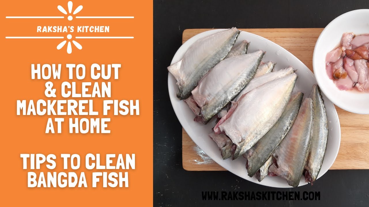 How to clean mackerel at home with just scissors / Bangda fish cleaning - Raksha's Kitchen