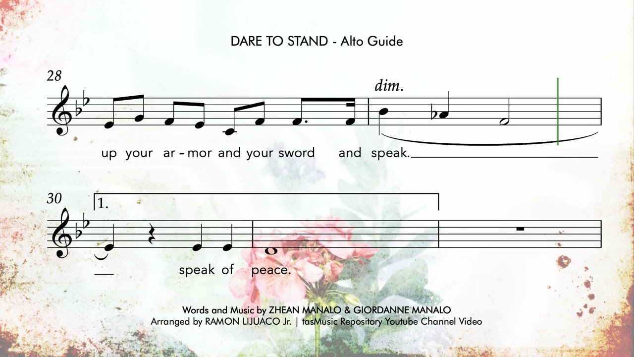Dare To Stand | Alto Guide | Arranged by Ramon Lijuaco Jr.
