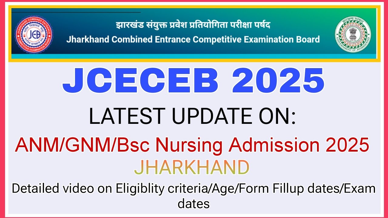 Jcece ANM/GNM/Bsc Nursing 2025 /Eligiblity criteria/Age/Detailed Notification | Jcece Nursing 2025
