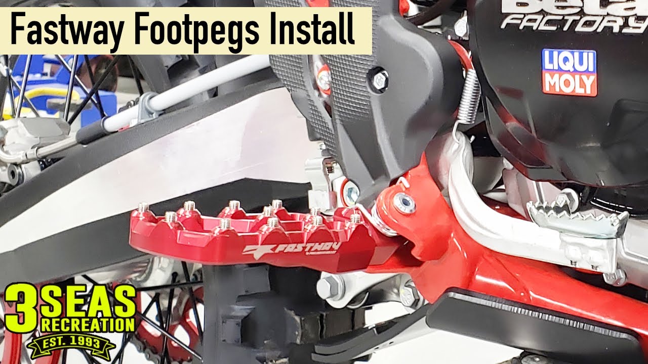 FASTWAY Footpegs INSTALL on a Beta Motorcycle!  Features Guide,  Beta USA #AB-22056, 3 Seas Rec