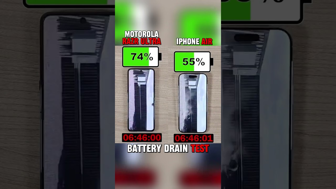 💥MOTOROLA RAZR ULTRA VS IPHONE AIR BATTERY 🔋 TEST?