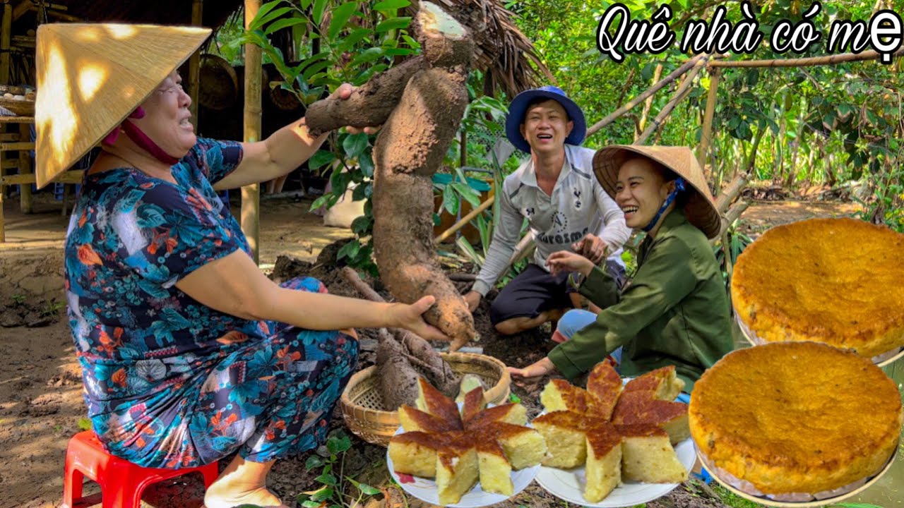 Bánh Khoai Mì Nướng Đậu Xanh | Hương Vị Bánh Quê Miền Tây ( baked cassava ) Quê Nhà Có Mẹ