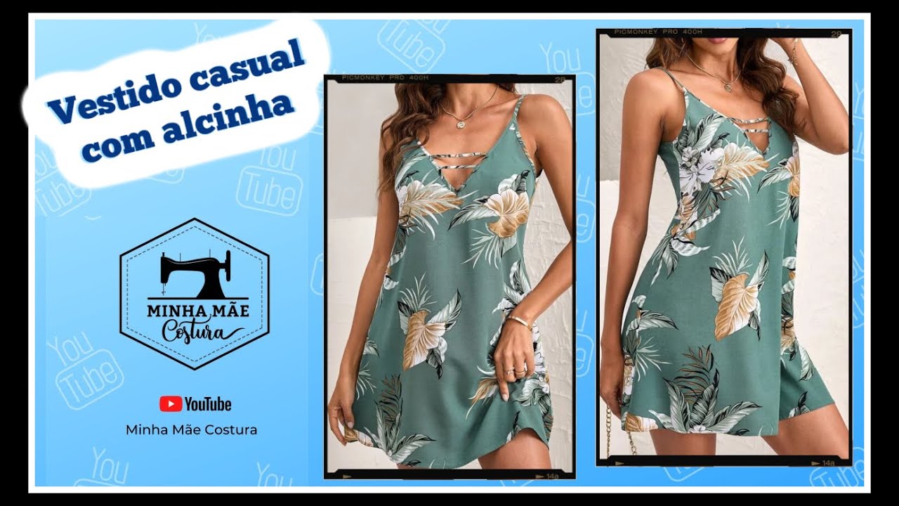 COMO COSTURAR VESTIDO CASUAL COM ALCINHA _ PASSO A PASSO