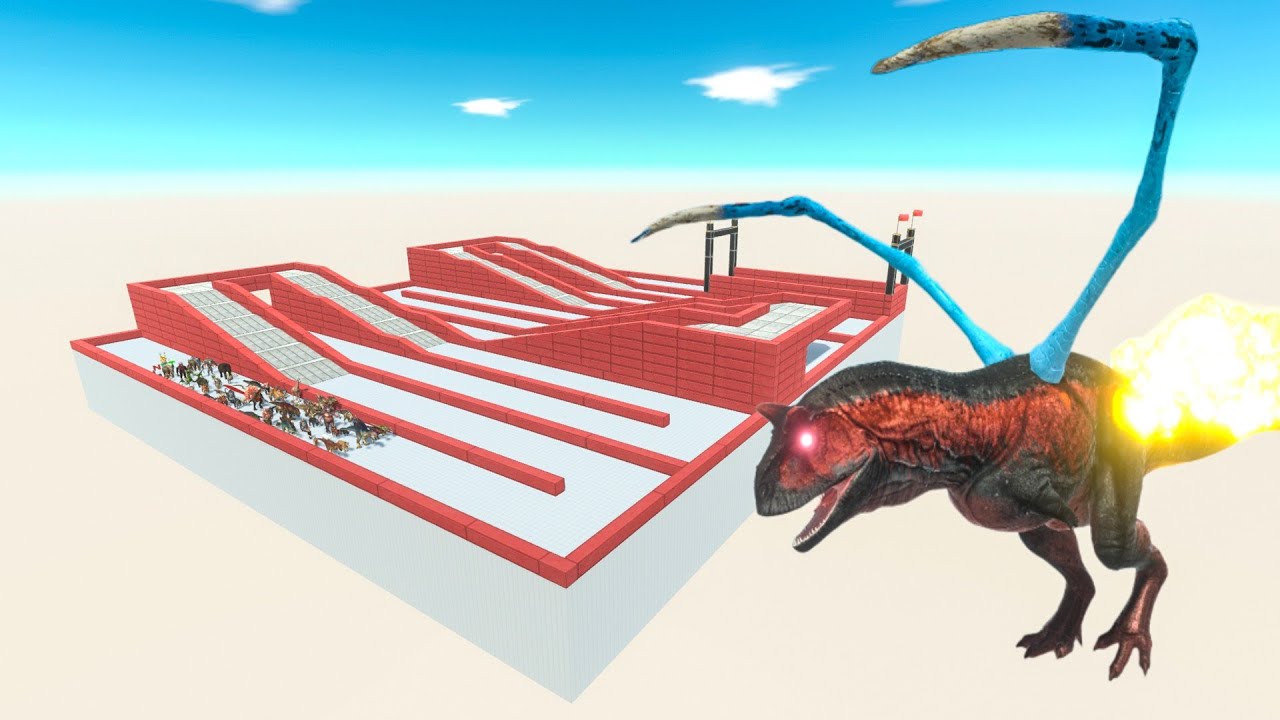 Escape From Fire Carnotaurus - Last Survivor - Animal Revolt Battle Simulator