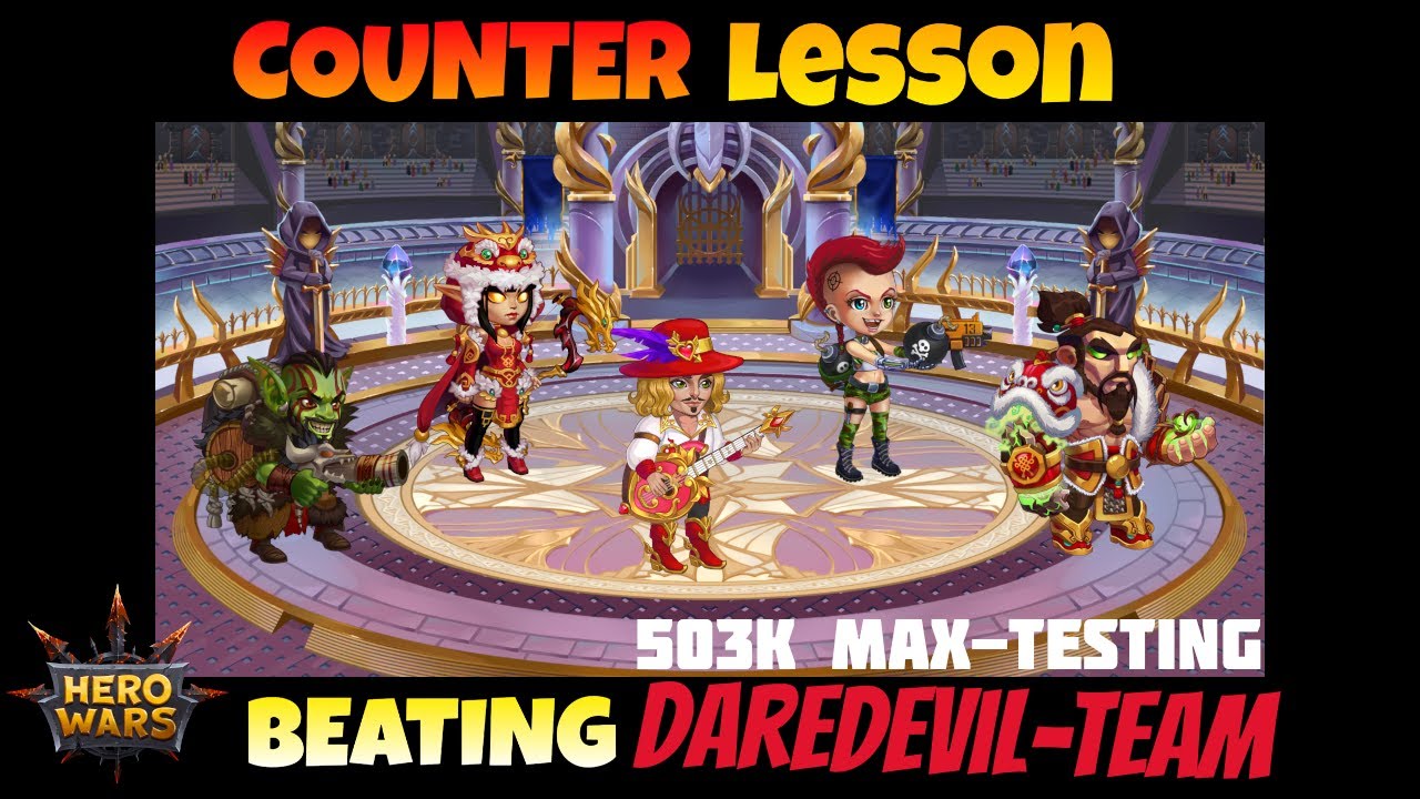 Counter Daredevil Team 500k with ADA Setups | Aurora Dante Arachne Teams | Hero Wars