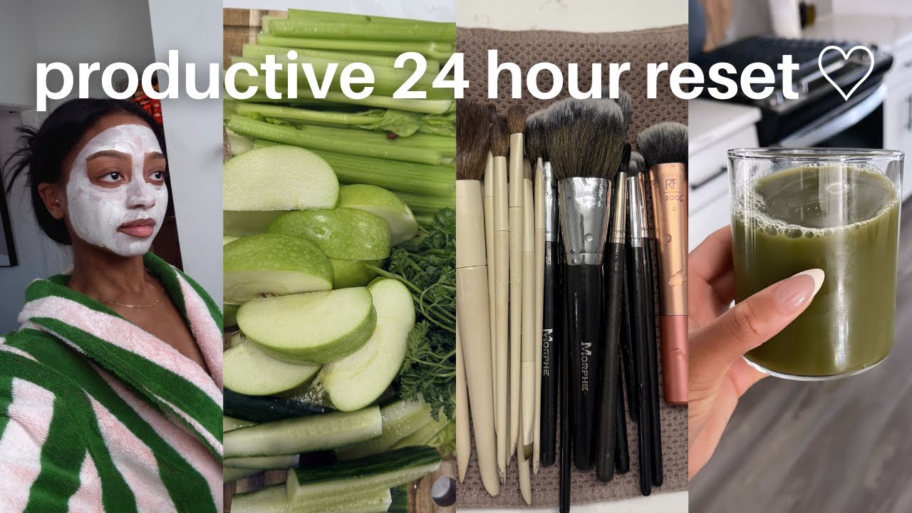productive 24 hour reset // motivation ☆ cleaning + green juice recipe + more // vlogmas day 8