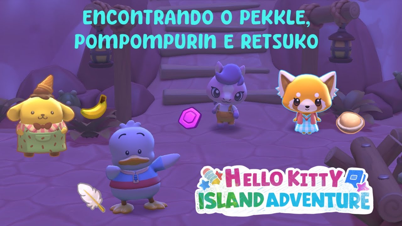 Encontrando o Pekkle,  Pompompurin e Retsuko 🏜️🍨♨️ | Hello Kitty Island Adventure PT-BR