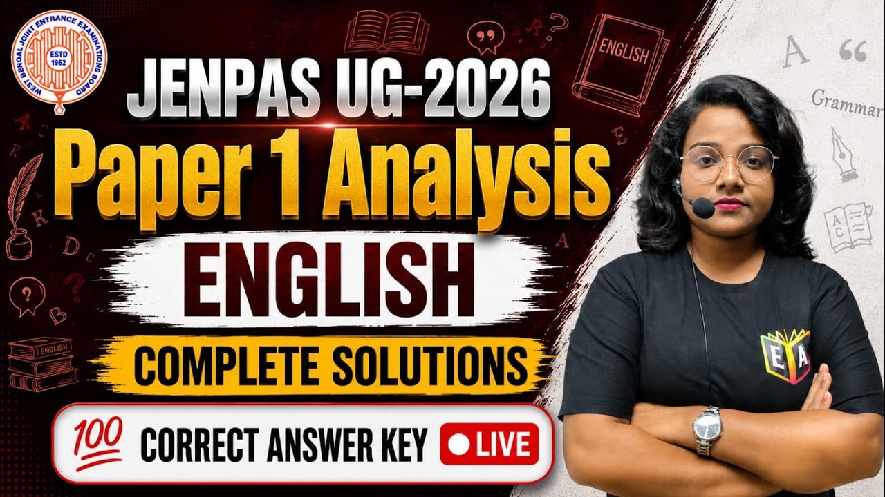 JENPAS UG-2026 Paper 1 Analysis || ENGLISH || COMPLETE SOLUTION || 100% CORRECT ANSWER KEY